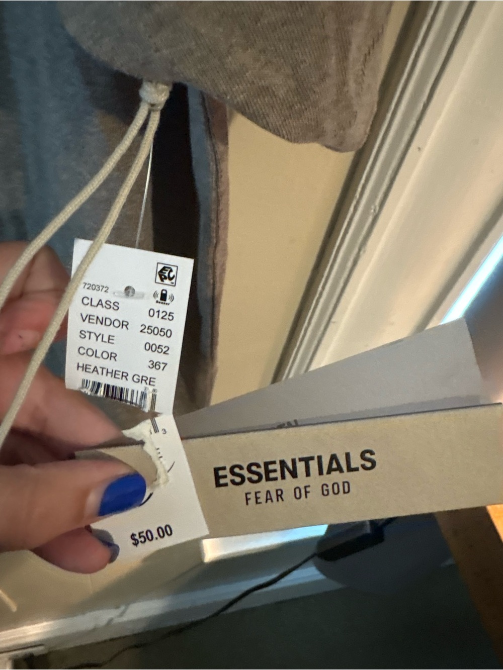 ESSENTIALS Fear of God Heather Grey Pullover Hoodie